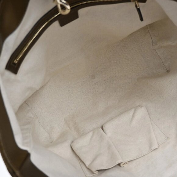 GUCCI Logo Heart Bit GG Bamboo Shoulder Bag Canvas Leather Bronze GHW 31YH569 - Picture 7 of 16